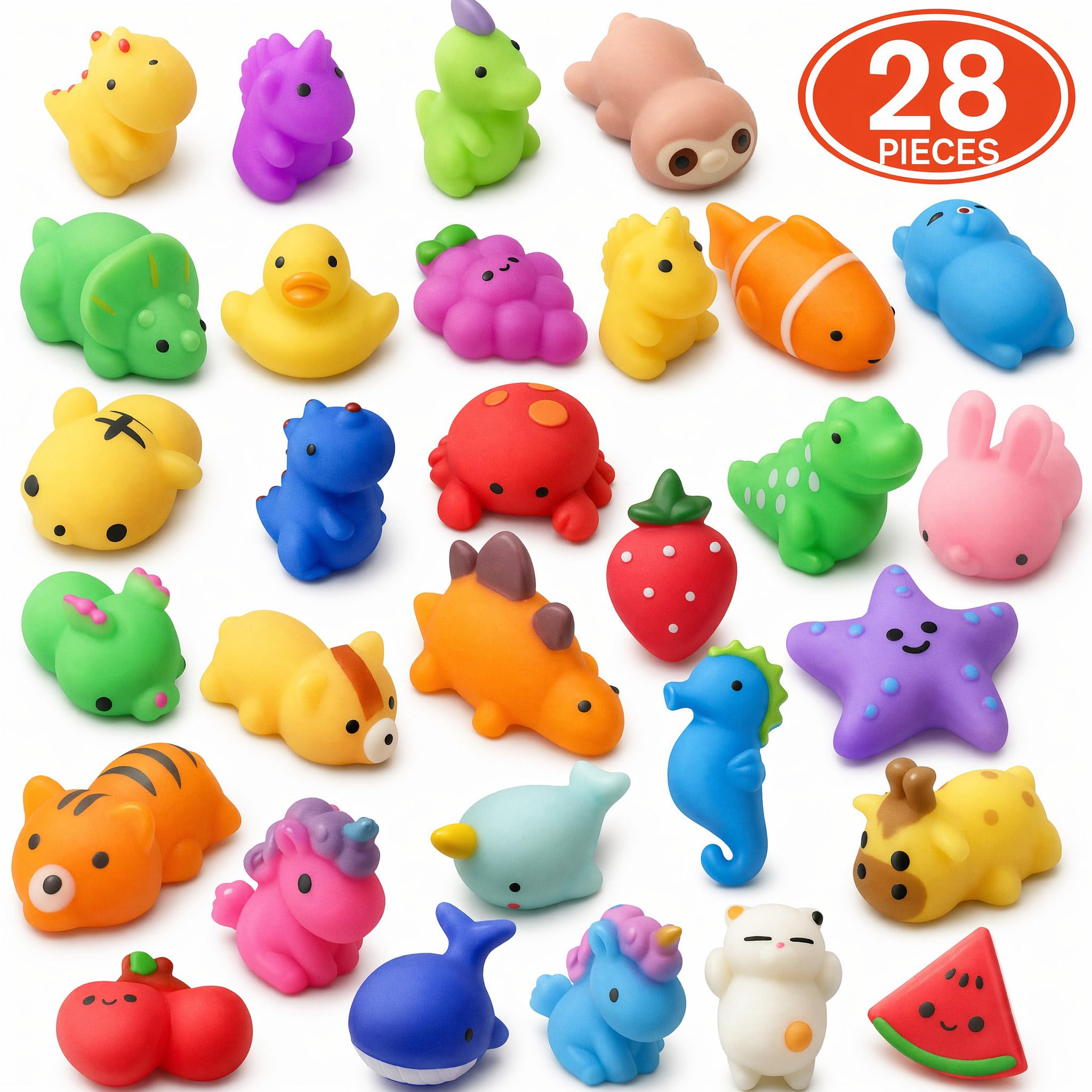 Amazon | nobasco スクイーズ 28個パック もちもちおもちゃ - かわいい